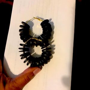 Black wooden earrings